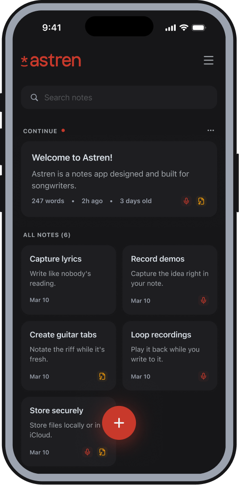 Astren app dark mode